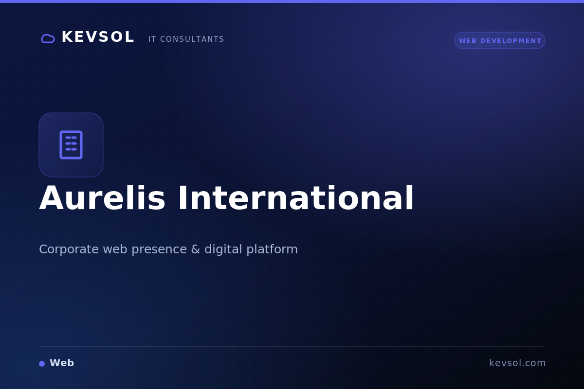 Aurelis International — corporate web platform